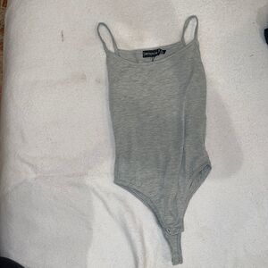 Prettylittlething gray tank body suit new with tags size 0